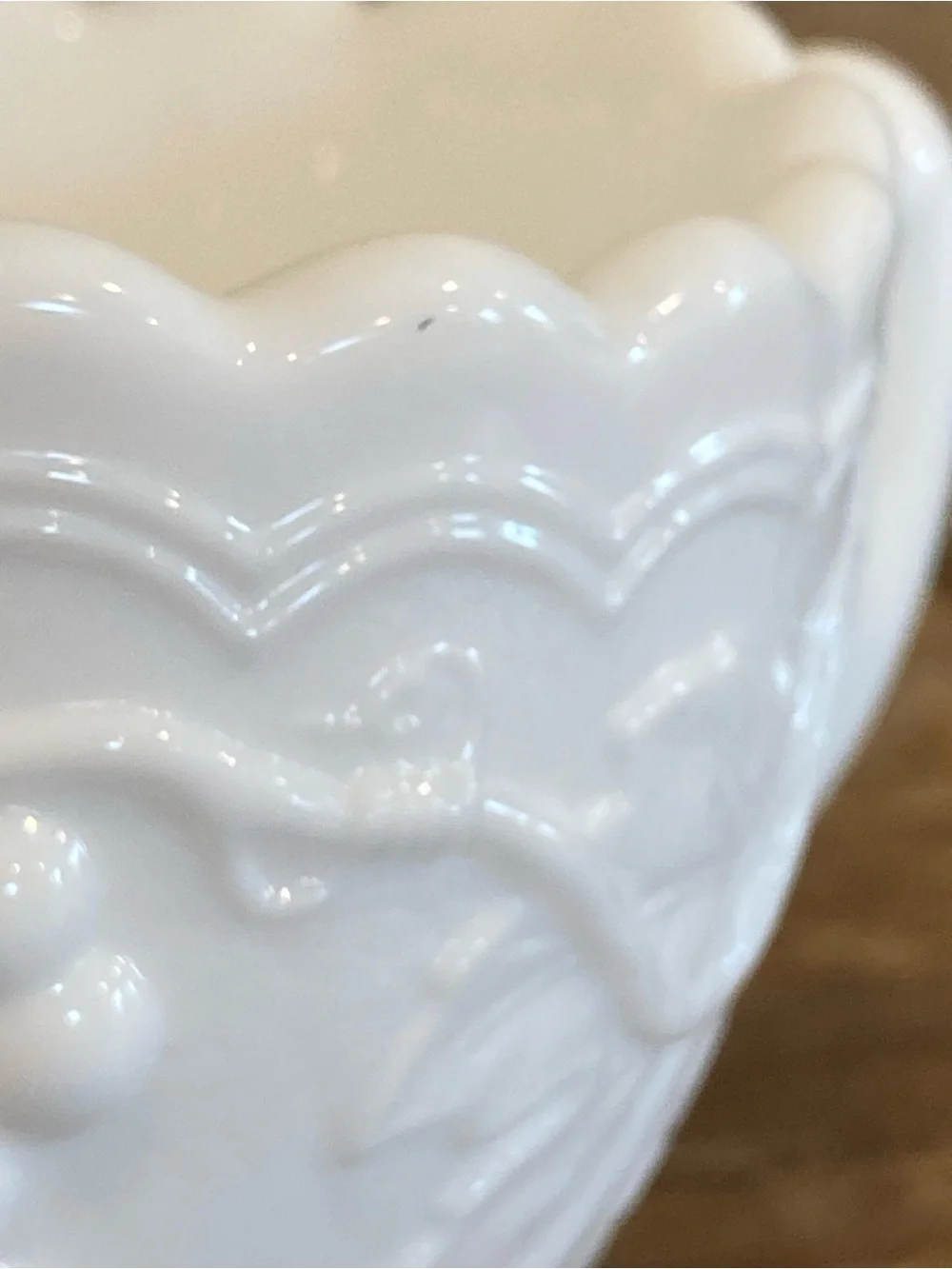 Vintage Imperial Milk Glass Creamer with Embossed Grape Vine Pattern